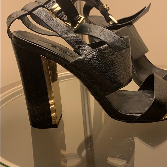 Top Shop Leather Block Heels - Picture 4 of 5